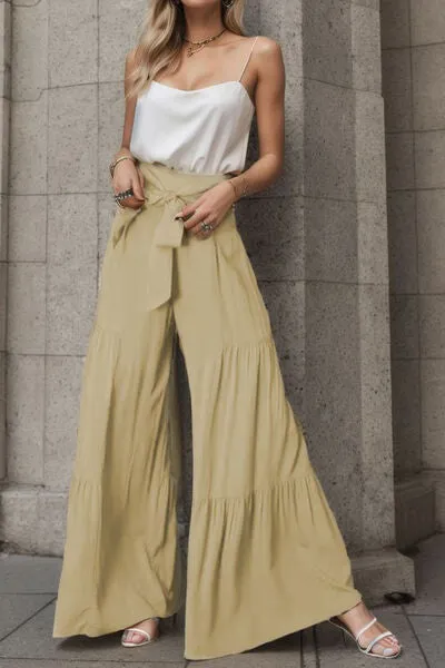 Tied Wide Leg Beach Pants