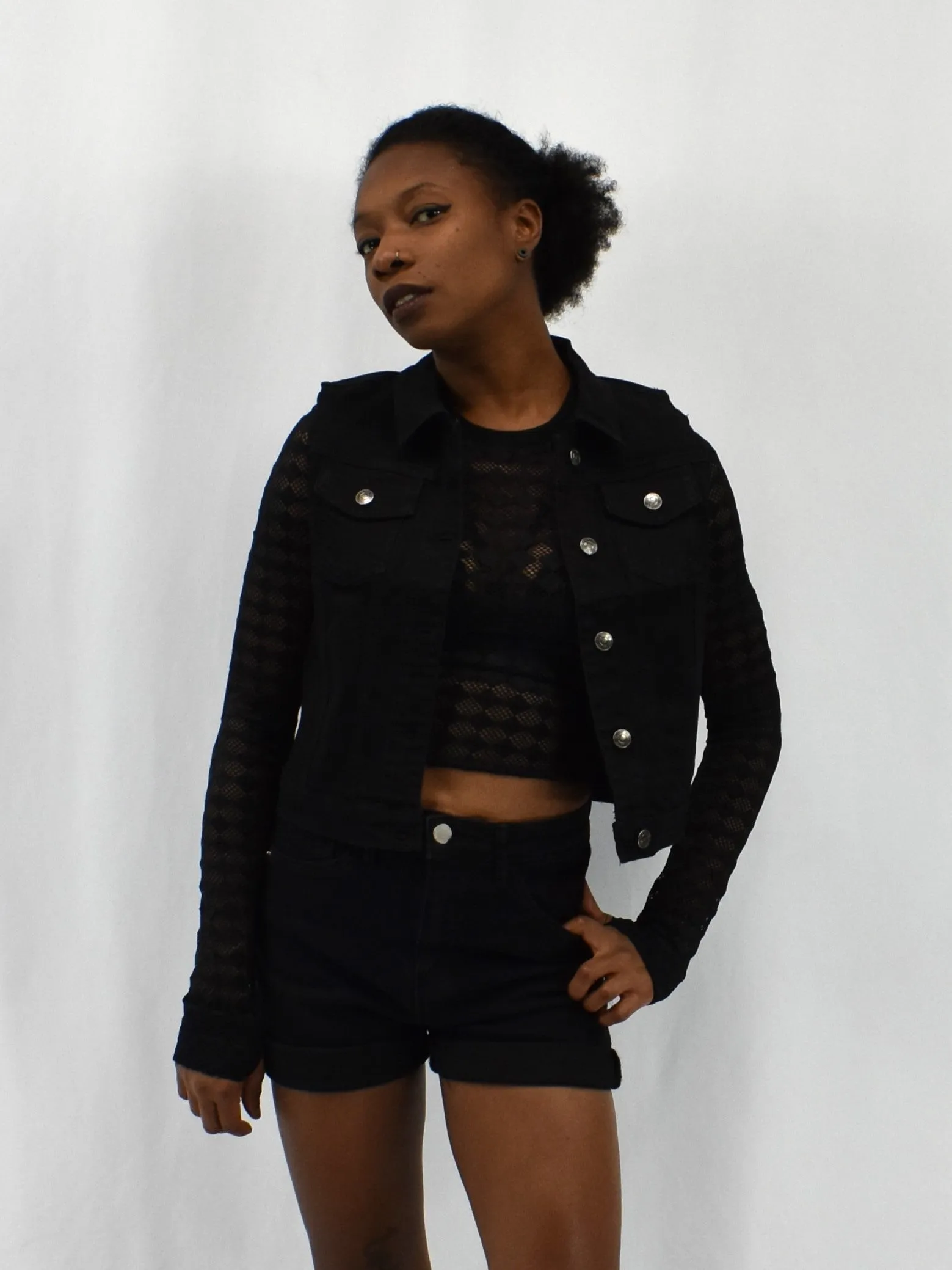 Tobi Black Denim Vest