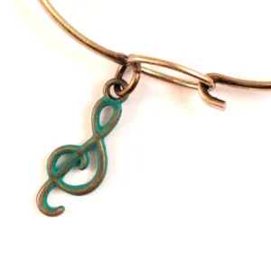 Treble Clef Charm Bracelet or Necklace