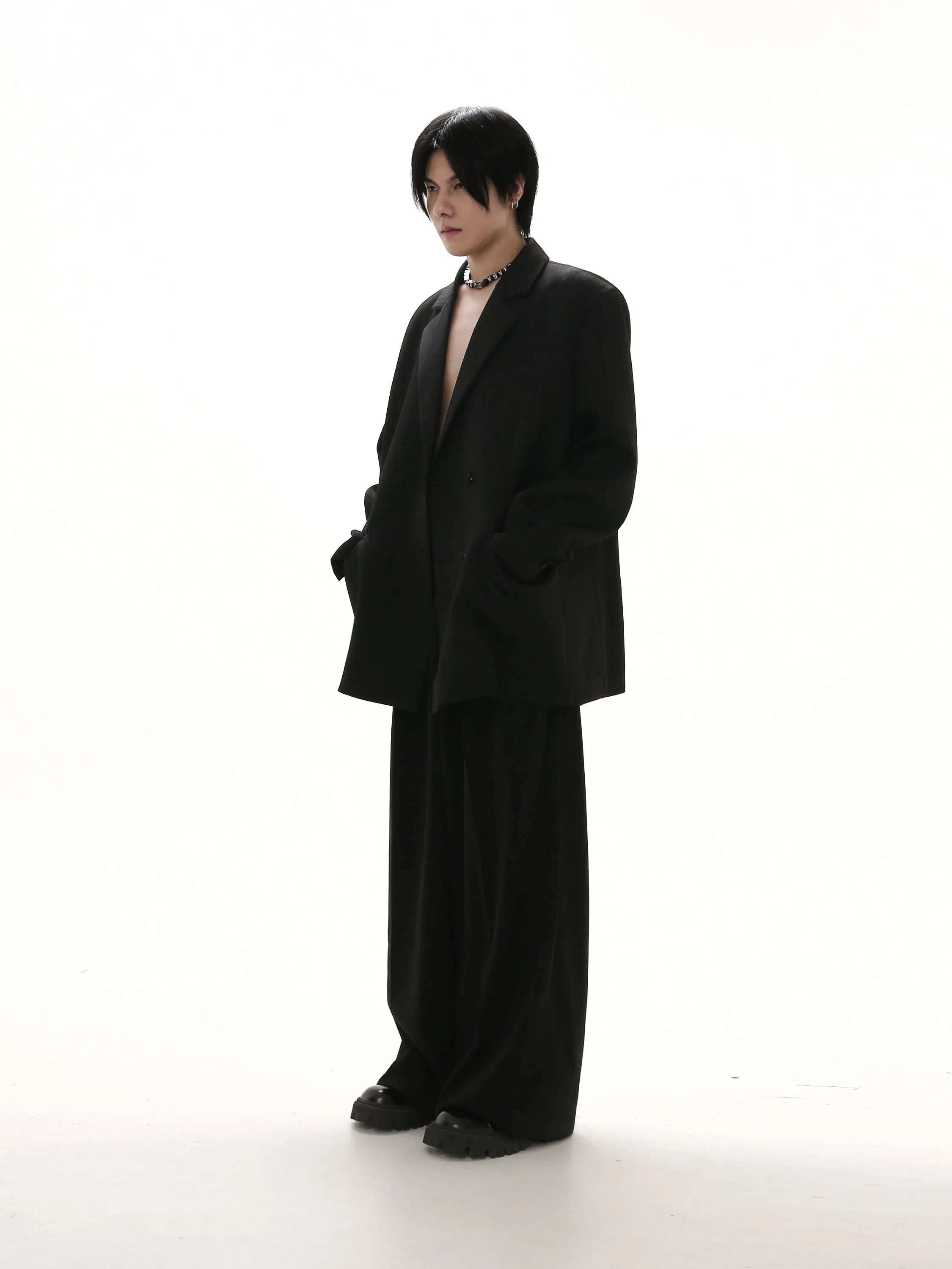 Wide leg suit pants