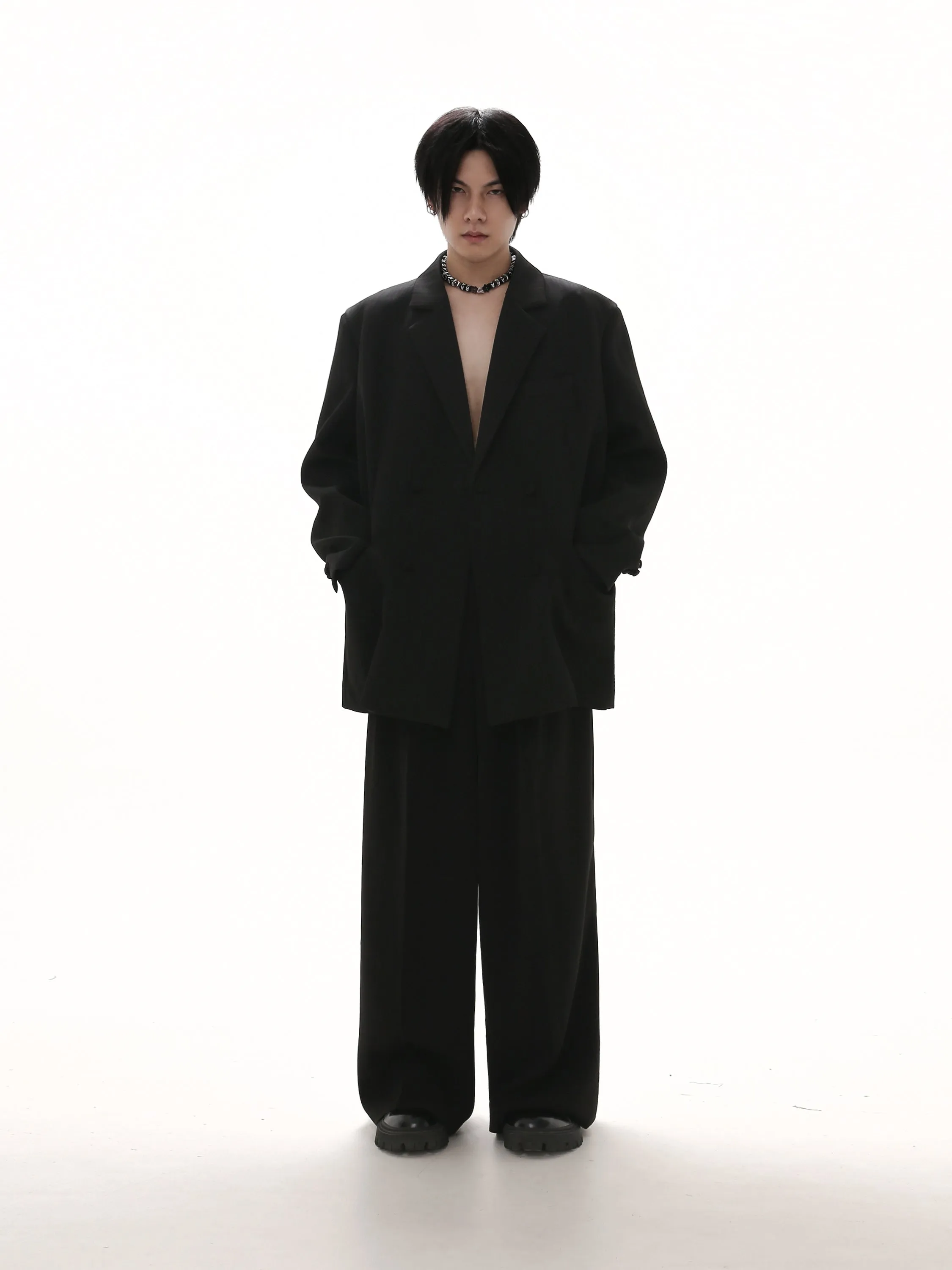 Wide leg suit pants