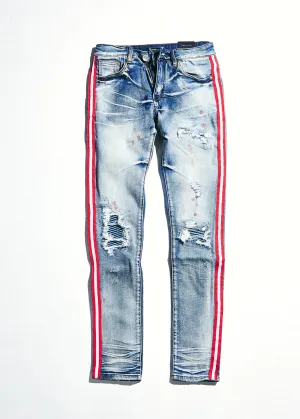 Willups Stripe Denim (Blue/Red)